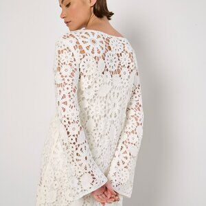 Battenburg lace mini dress